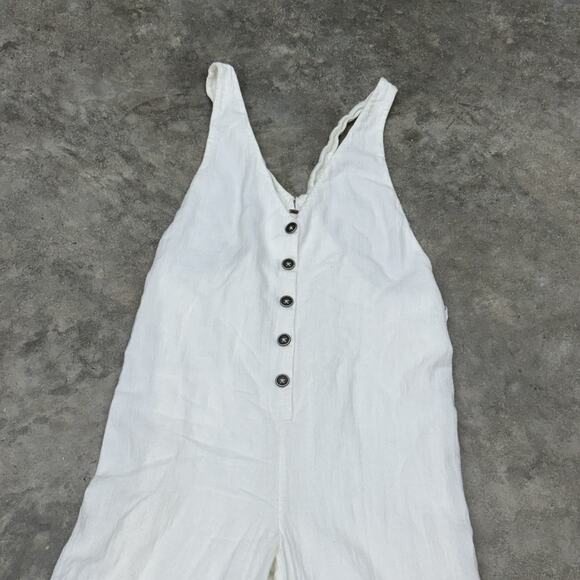 Free People On The Run Jumper Jumpsuit White Womens XS Boho Beach Bridal Flaws - Picture 3 of 12